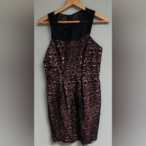 Black Embellished Halter Midi Dress